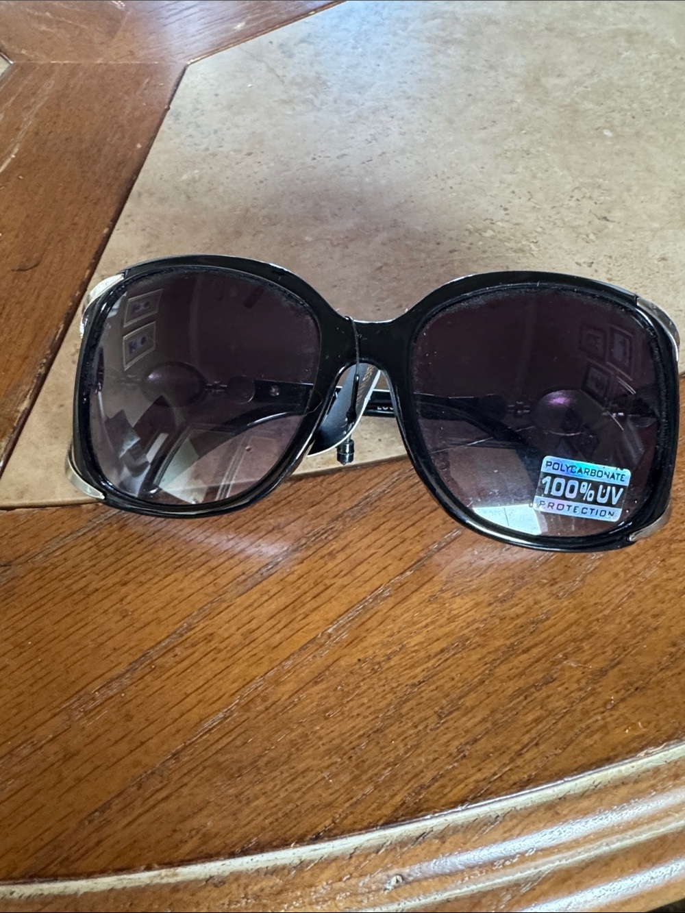 Louis valentin Black Oversized Women's Sunglasses with Dark Lenses